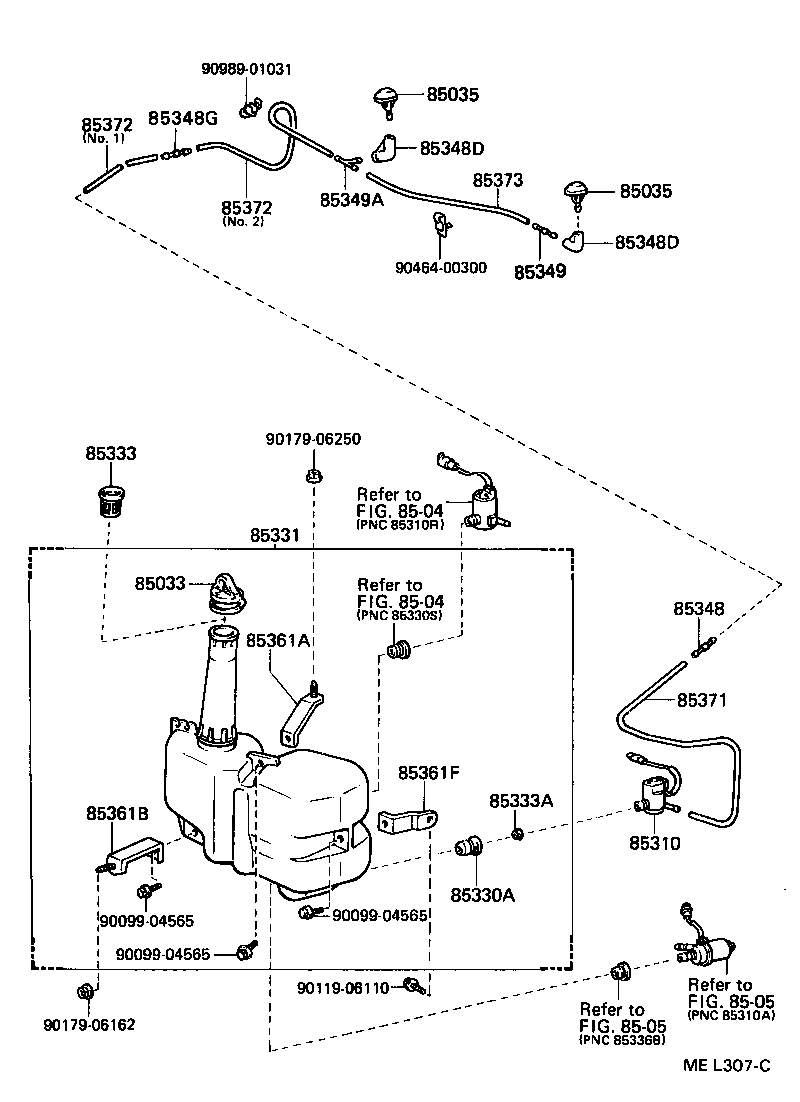 Toyota 85035-14360 NOZZLE SUB-ASSY, WASHER