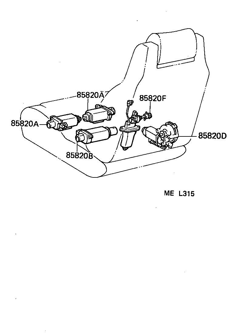 85820-14040 MOTOR ASSY, POWER SEAT (FOR FRONT RECLINING) product image