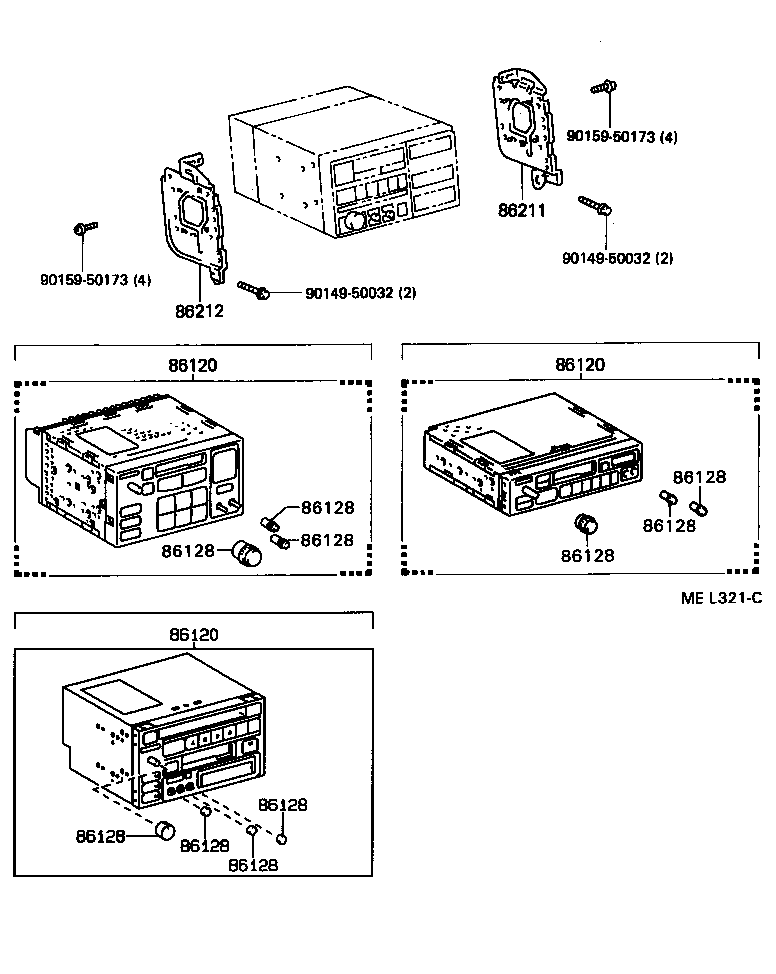 Toyota 86212-14191 BRACKET, RADIO, NO.2
