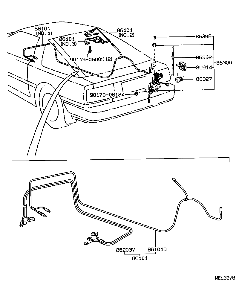 Toyota 86300-14361 ANTENNA ASSY, W/HOLDER