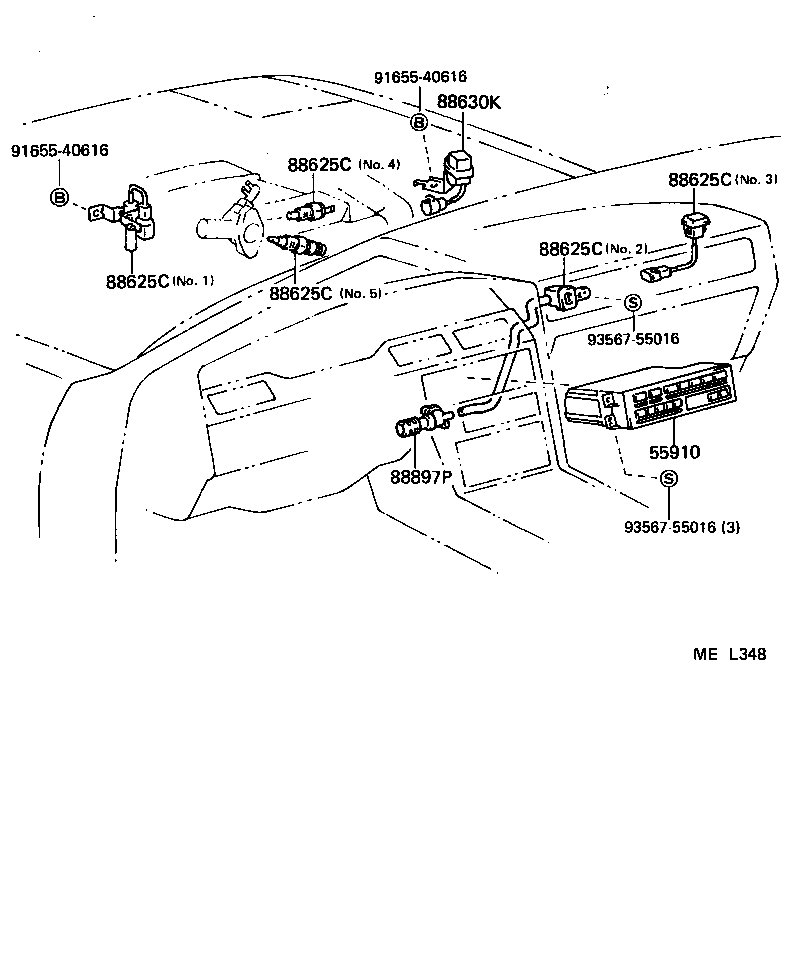 55844-14170 DUCT, AIR, SIDE NO.1 LH product image