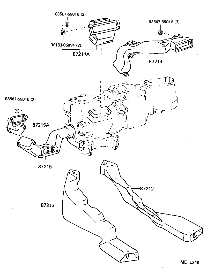 55844-14170 DUCT, AIR, SIDE NO.1 LH product image