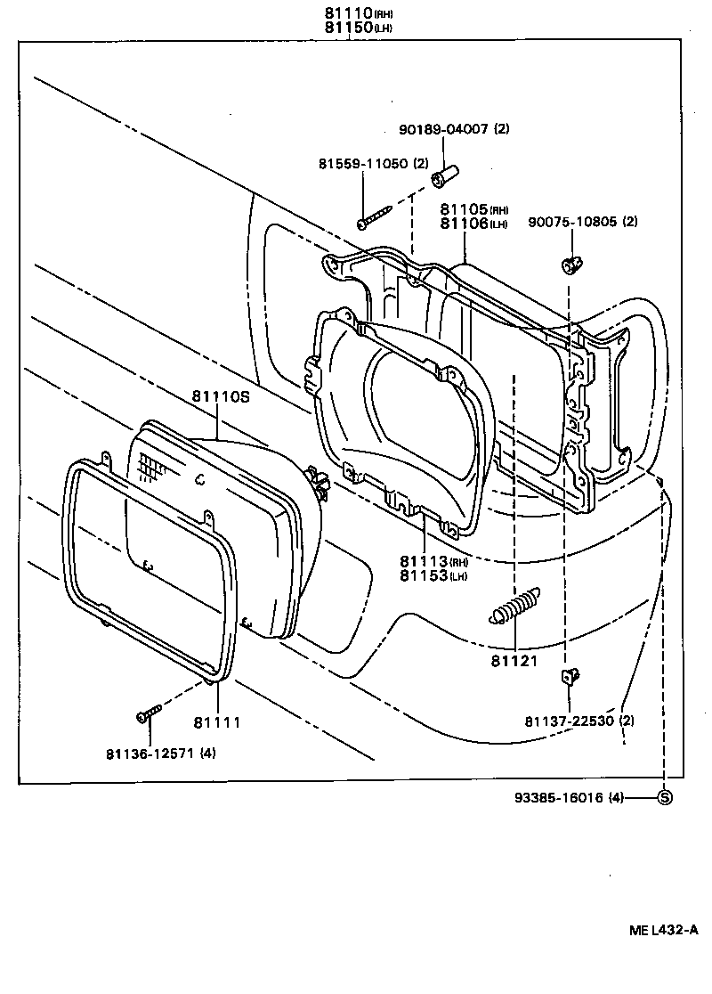 81130-87019 UNIT ASSY, HEADLAMP, RH product image