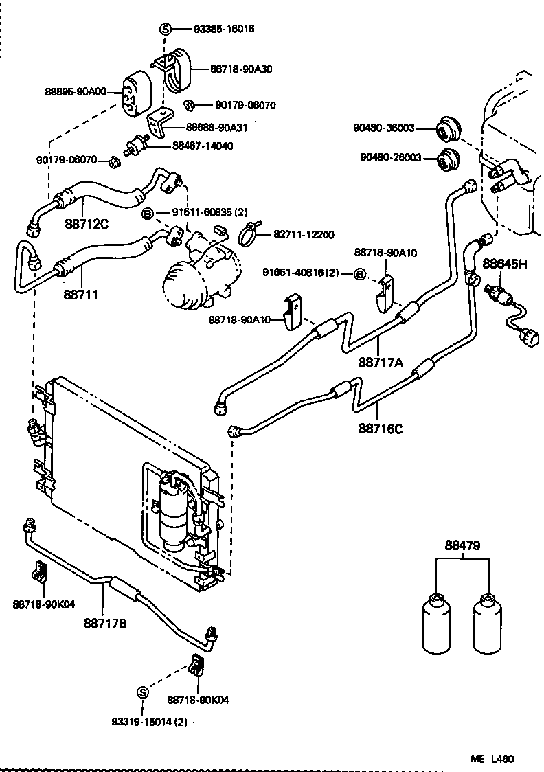 88472-90A05 BRACKET, RECEIVER TANK, NO.1 product image