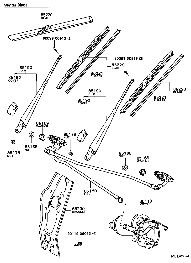 85110-87012 MOTOR ASSY, WINDSHIELD WIPER product image