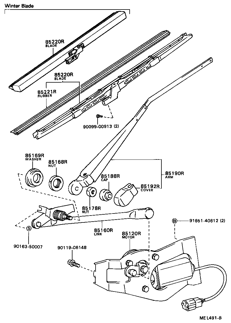 85178-87001 CAP, REAR WIPER PIVOT, NO.1 product image