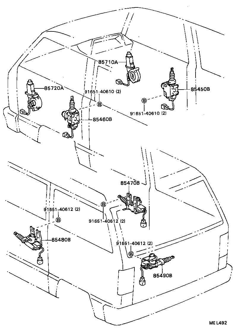 85480-87002 MOTOR ASSY, DOOR CONTROL, REAR LH product image