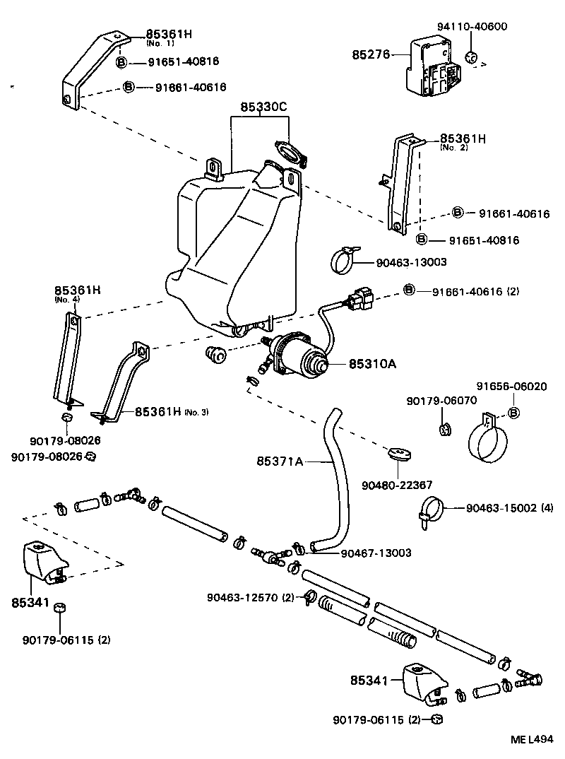 85381-37010 NOZZLE, HEADLAMP CLEANER WASHER product image