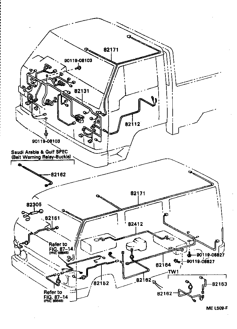 82151-37041 WIRE, FRONT DOOR, RH product image