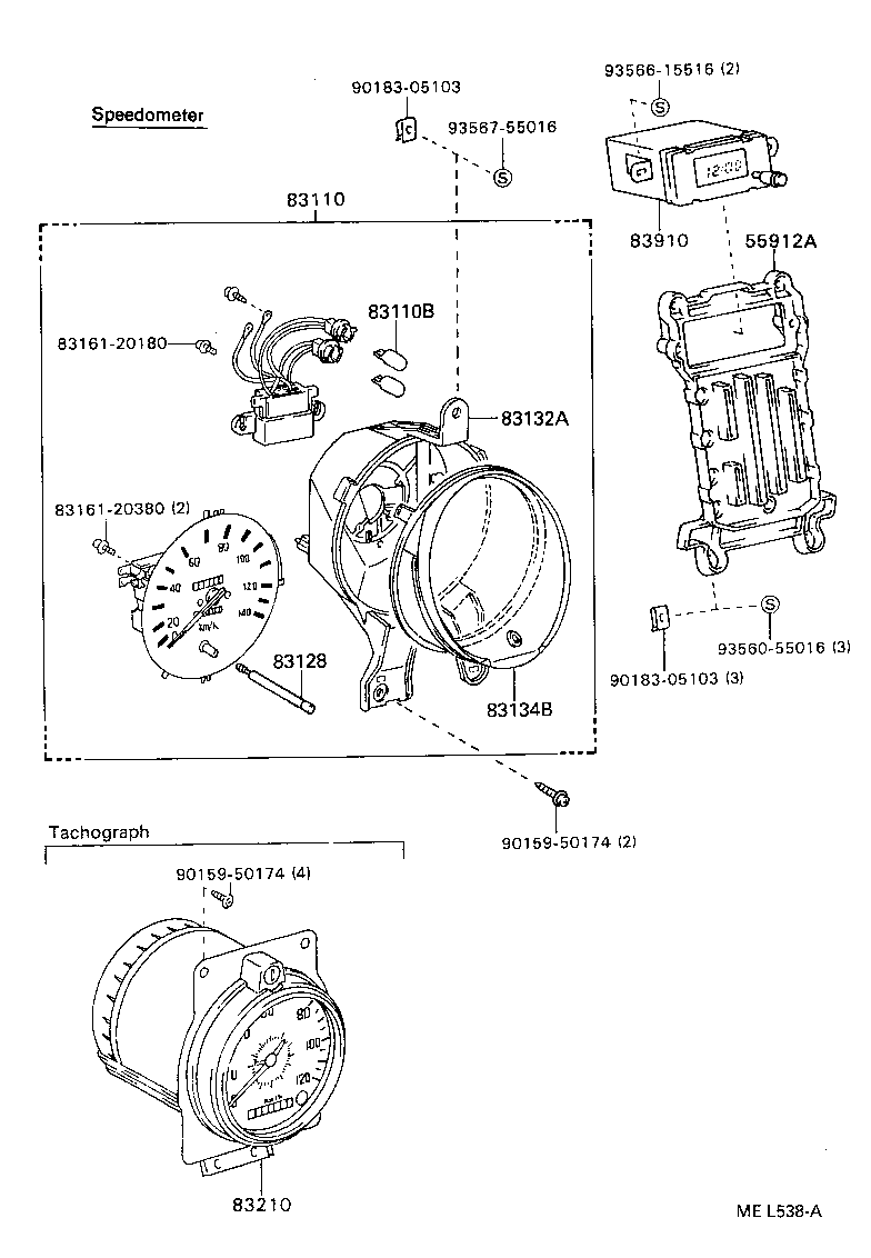 83109-37010 BULB, COMBINATION METER, NO.2 product image