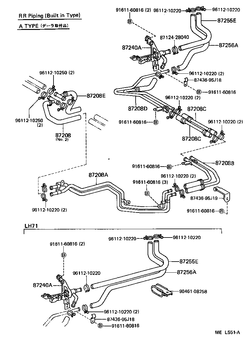 87207-95J61 PIPE SUB-ASSY, HEATER WATER, B product image