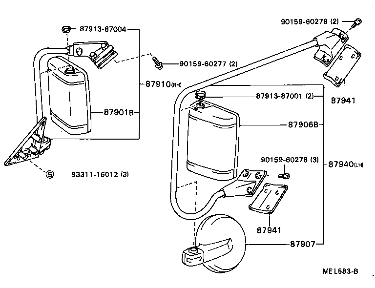 87941-87014 GASKET, OUTER REAR VIEW MIRROR, LH product image