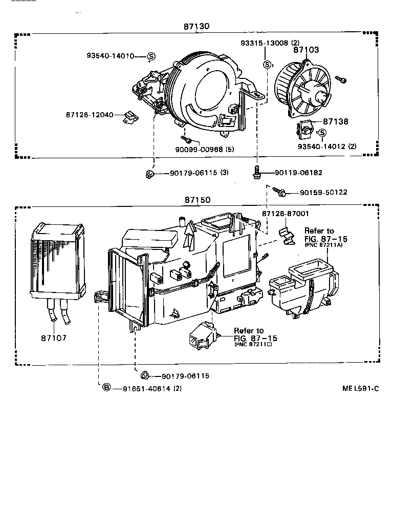 87130-87016 BLOWER ASSY, HEATER, FRONT product image