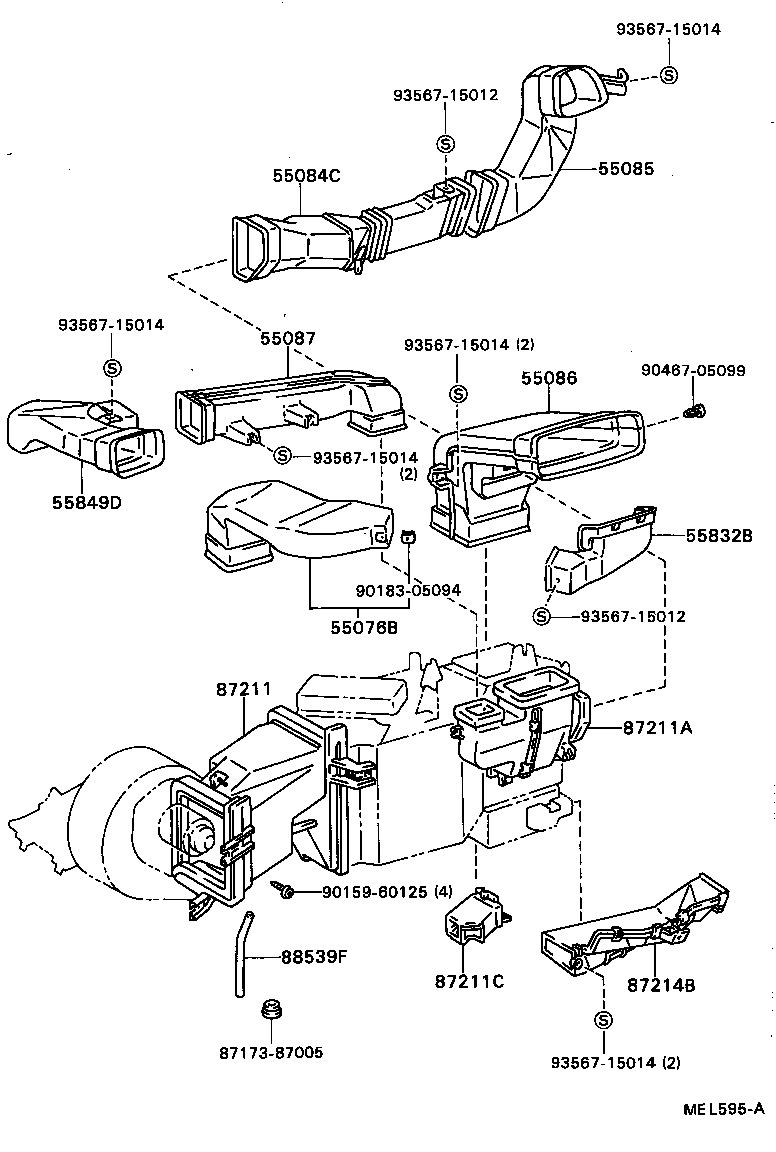 55085-87003 DUCT SUB-ASSY, HEATER TO REGISTER, NO.2 product image