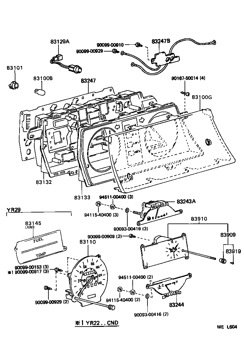 83242-28470 TACHOMETER ASSY, ENGINE product image