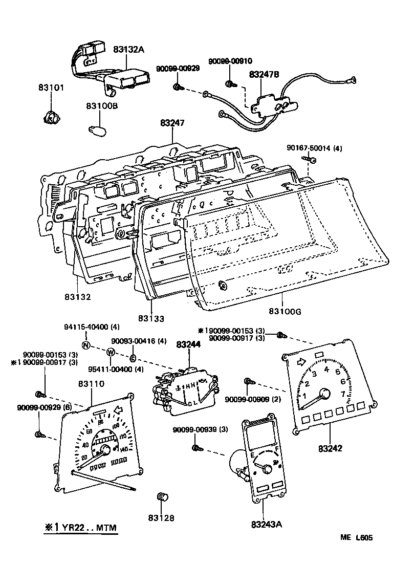 83242-28470 TACHOMETER ASSY, ENGINE product image