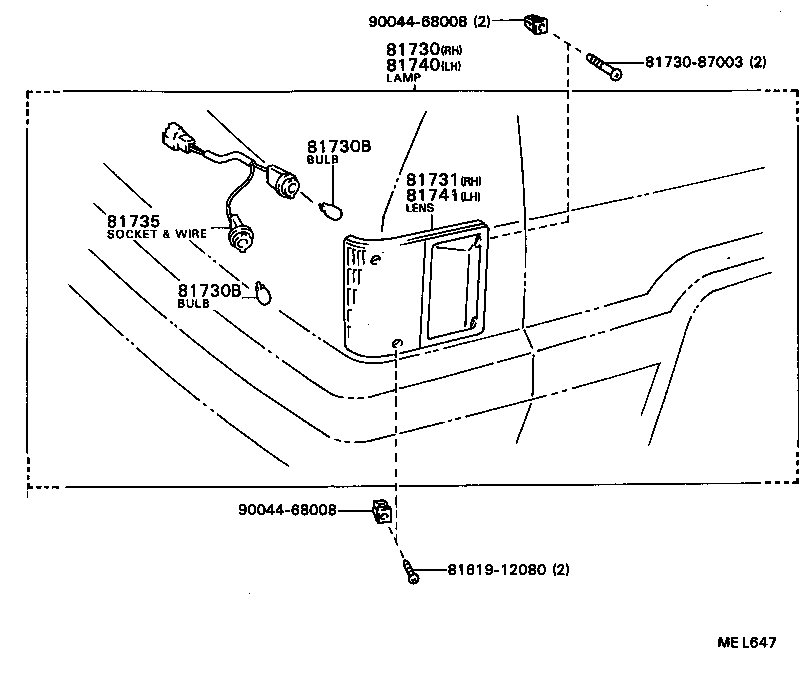 81740-87007 LAMP ASSY, SIDE TURN SIGNAL, LH product image