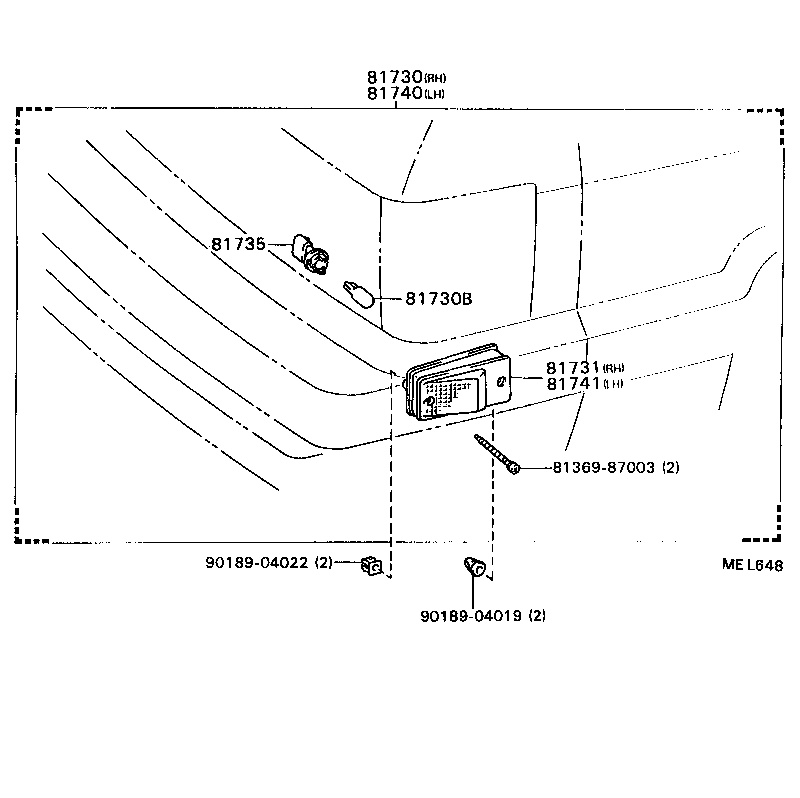 81740-87007 LAMP ASSY, SIDE TURN SIGNAL, LH product image