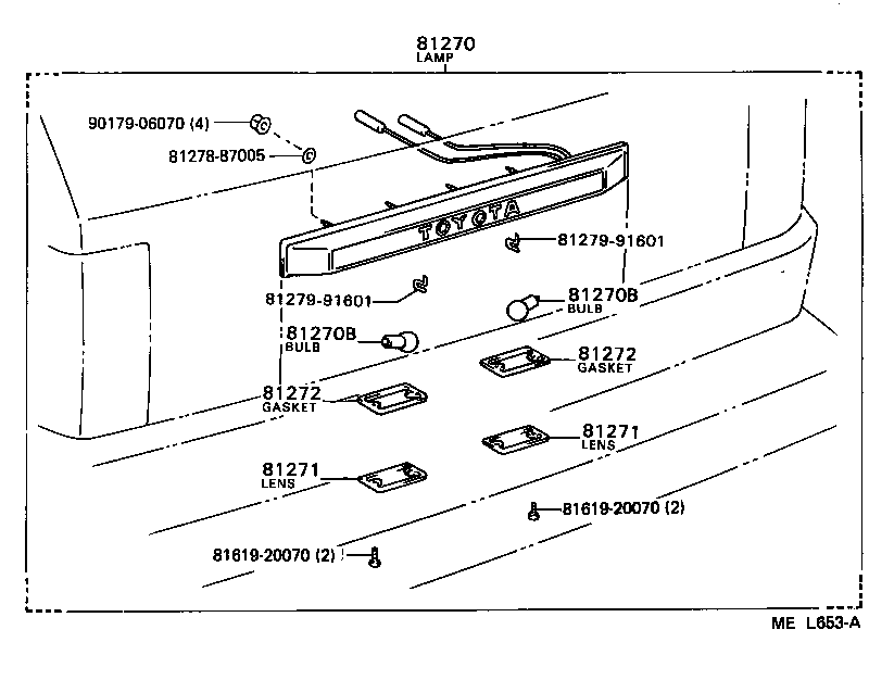 Toyota 81270-87005 LAMP ASSY, LICENSE PLATE