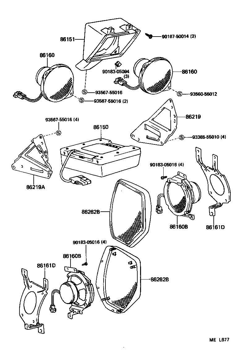86160-28050 SPEAKER ASSY, REAR product image