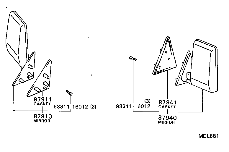 87801-87005-06 MIRROR ASSY, INNER REAR VIEW product image