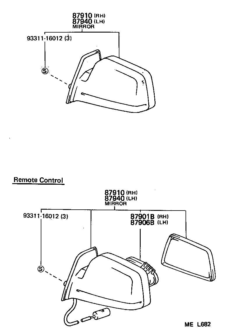 87801-87014-06 MIRROR ASSY, INNER REAR VIEW product image