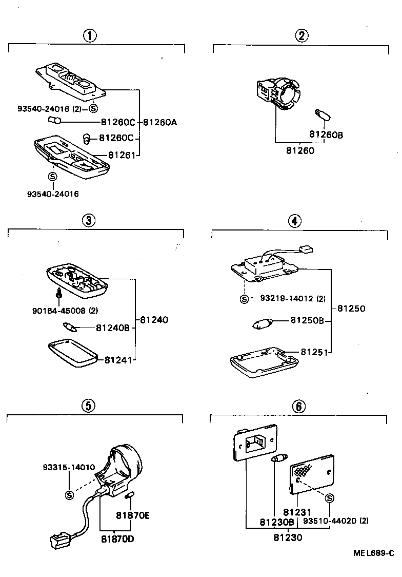 81268-22040-53 LENS AND COVER, MAP LAMP product image