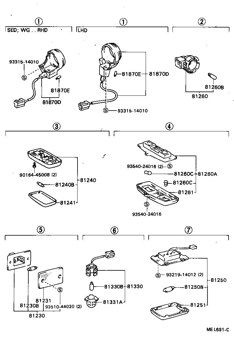 81240-22100-03 LAMP ASSY, ROOM, NO.1 product image