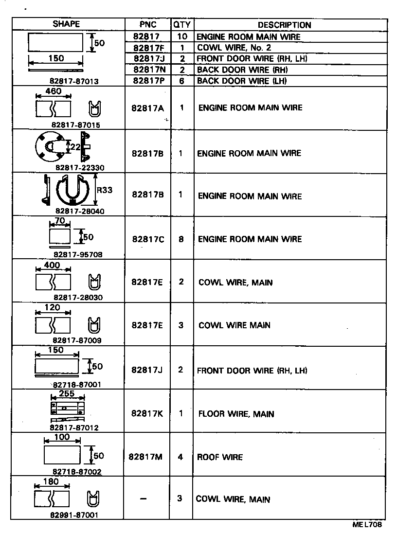 82817-87012 PROTECTOR, WIRING HARNESS, NO.10 product image