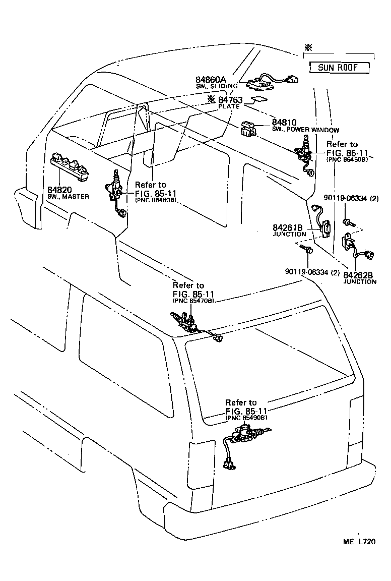 84332-28050 SWITCH ASSY, HAZARD WARNING SIGNAL product image