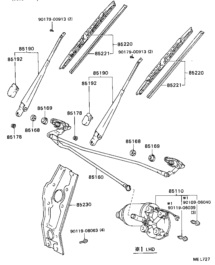 85220-16201 BLADE ASSY, WINDSHIELD WIPER product image