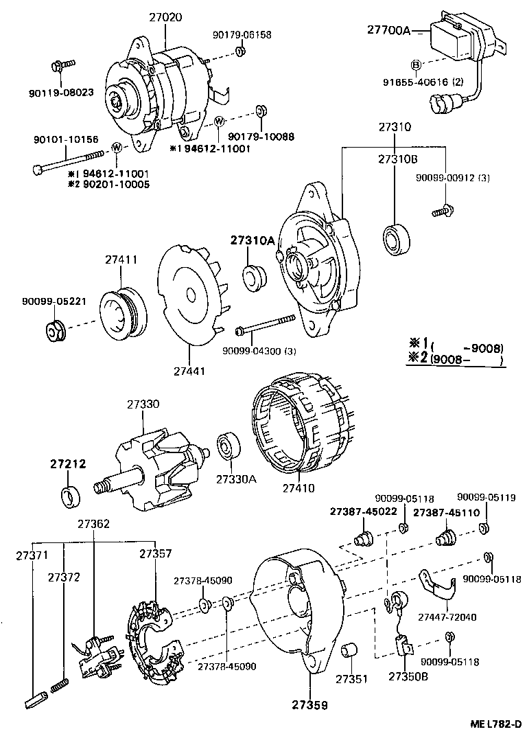 27060-72290 ALTERNATOR ASSY product image