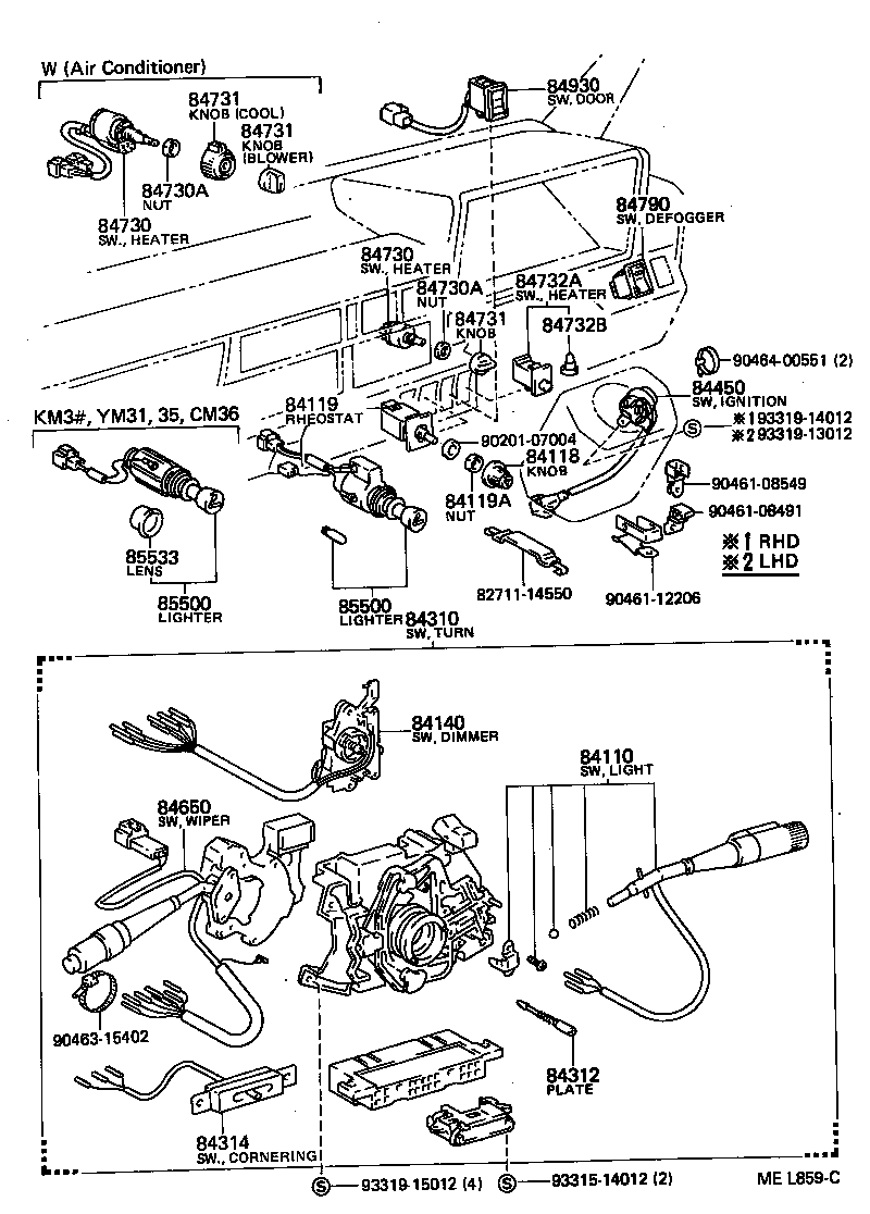 84820-27010 MASTER SWITCH ASSY, POWER WINDOW REGULATOR product image