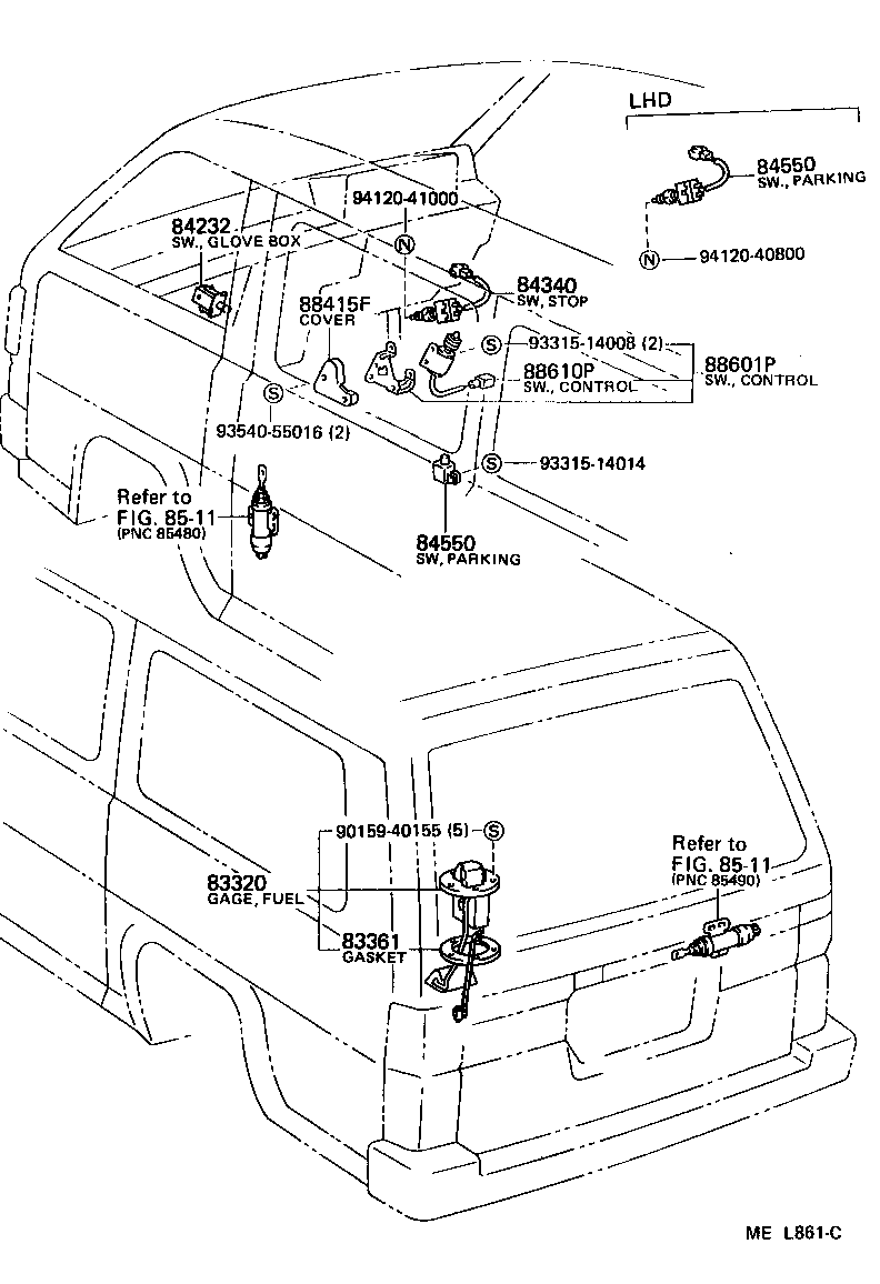84820-27010 MASTER SWITCH ASSY, POWER WINDOW REGULATOR product image