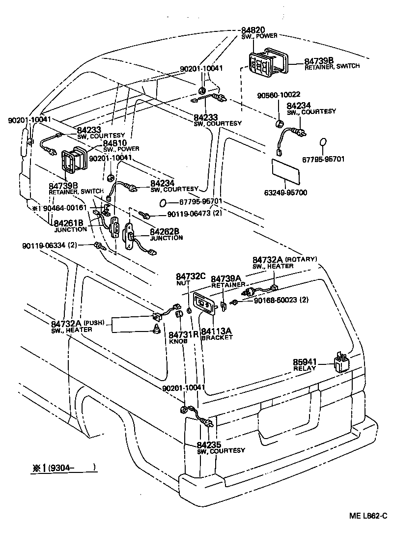 84820-27010 MASTER SWITCH ASSY, POWER WINDOW REGULATOR product image