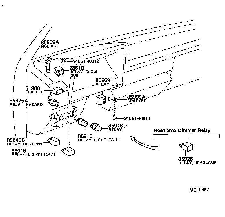 28610-64100 RELAY ASSY, GLOW PLUG product image