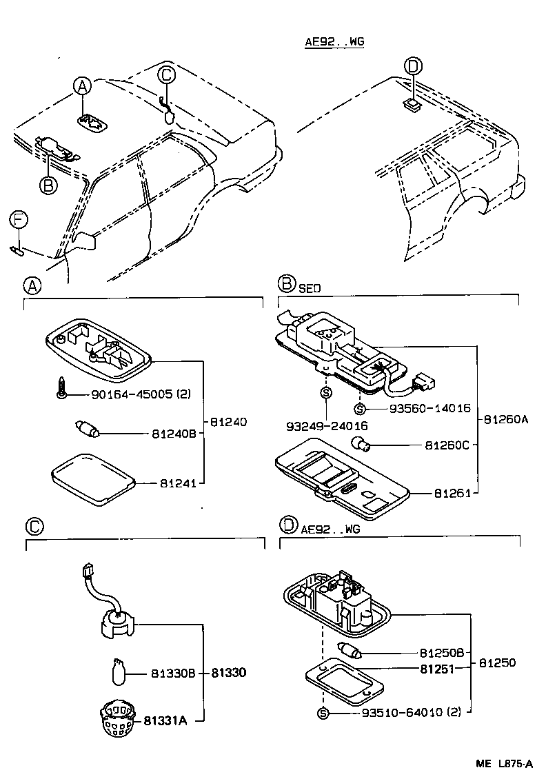 Toyota 81240-12020-04 LAMP ASSY, ROOM, NO.1