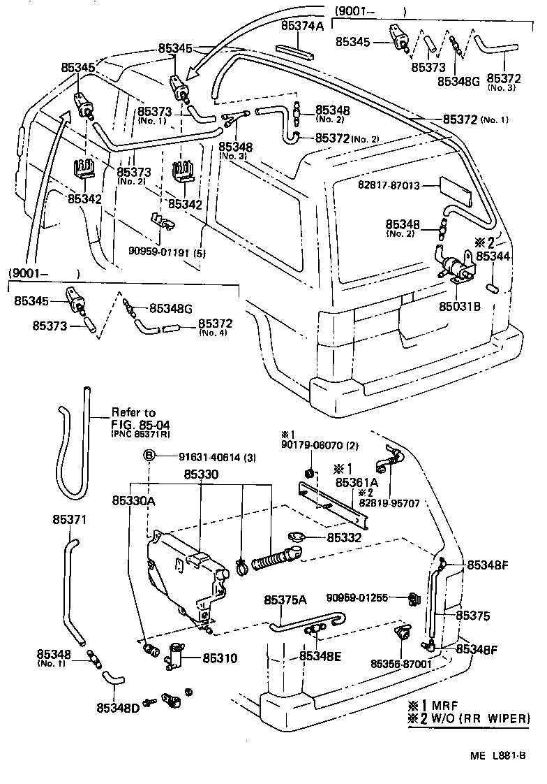 90099-33871 HOSE, WINDSHIELD WASHER, NO.1(FOR LEVEL GAGE) product image