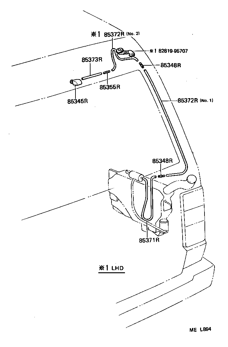90099-33403 HOSE, REAR WASHER (FROM JOINT TO JOINT OR NOZZLE) product image