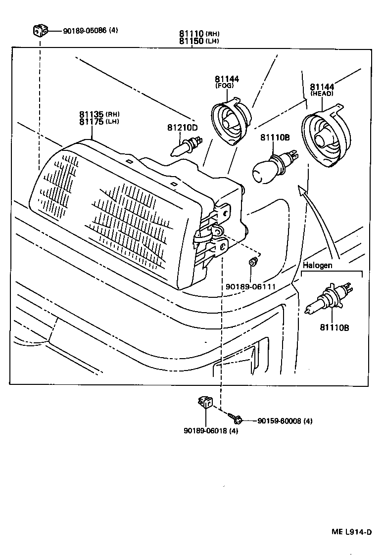 81150-95744 HEADLAMP ASSY, LH product image