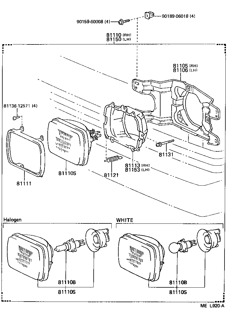 81130-95724 UNIT ASSY, HEADLAMP, RH product image