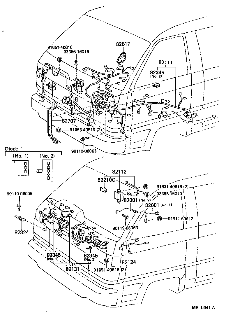 82113-95703 WIRE, ENGINE ROOM, NO.3 product image