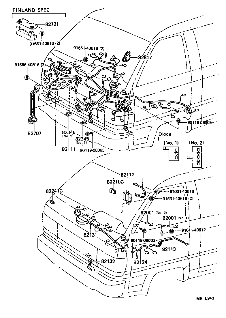 82113-95703 WIRE, ENGINE ROOM, NO.3 product image