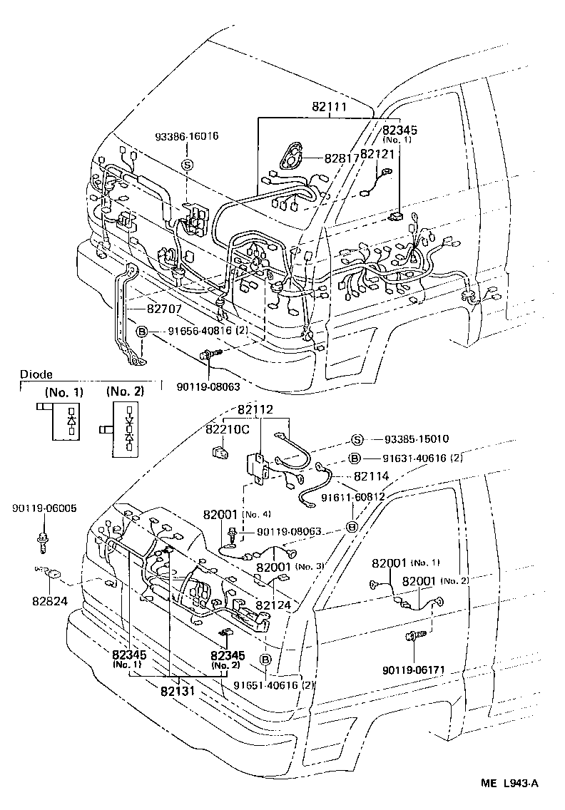 82113-95703 WIRE, ENGINE ROOM, NO.3 product image