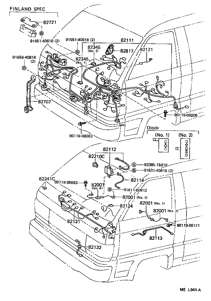82113-95703 WIRE, ENGINE ROOM, NO.3 product image