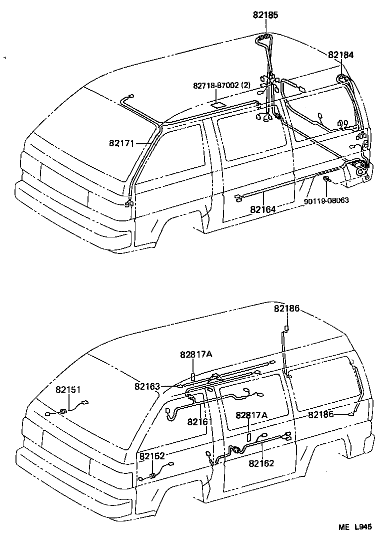 82113-95703 WIRE, ENGINE ROOM, NO.3 product image