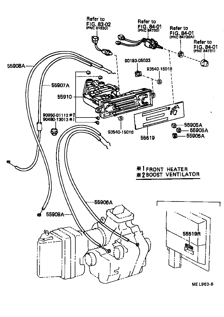 55519-95723 PLATE, HEATER CONTROL NAME product image