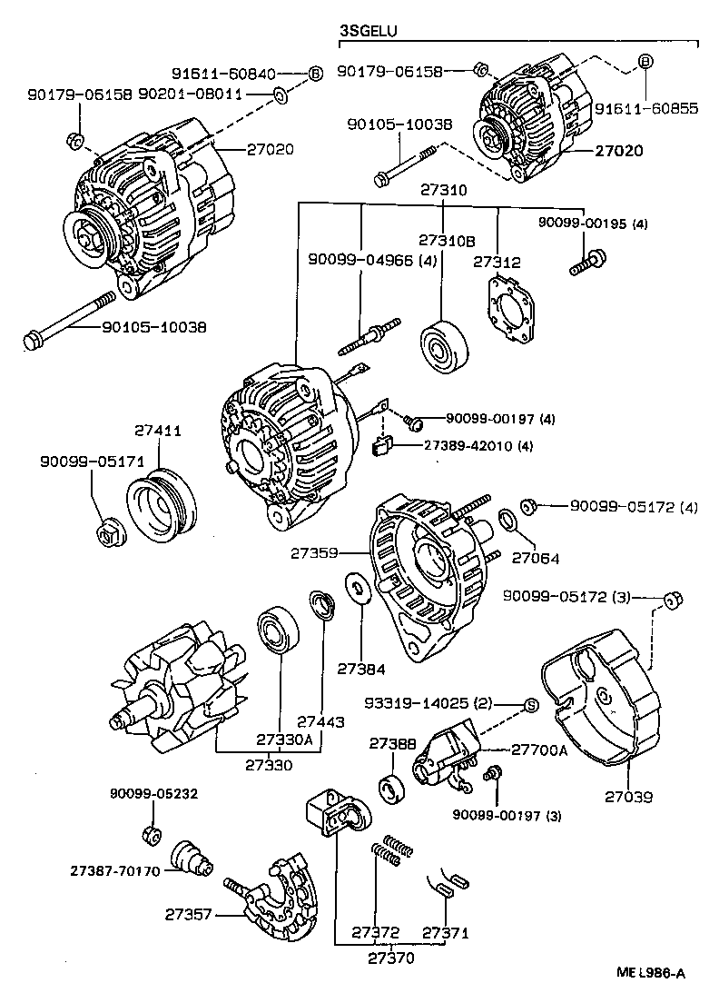 27060-74050 ALTERNATOR ASSY product image