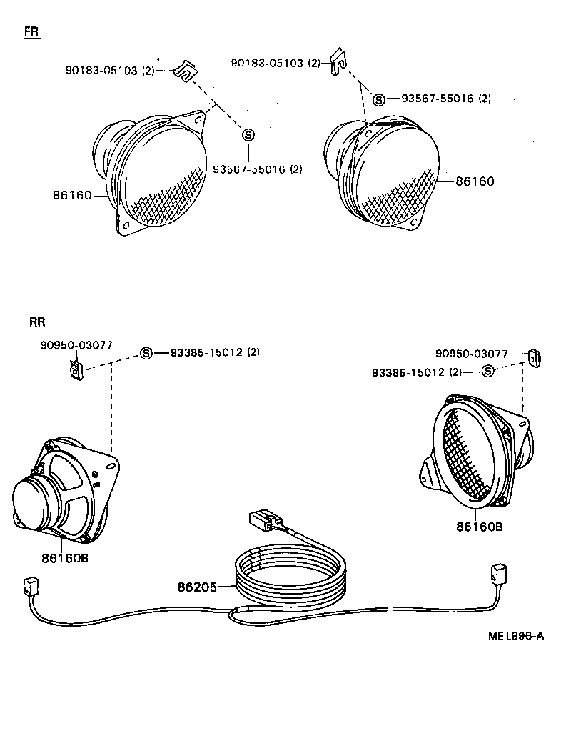 86160-22360 SPEAKER ASSY, REAR product image