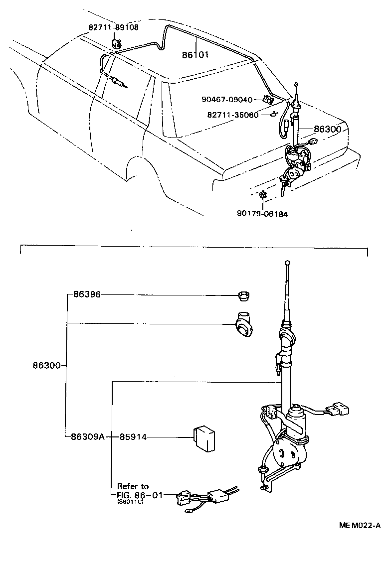 86396-22020 NUT, ANTENNA product image